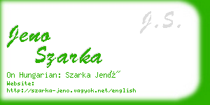 jeno szarka business card